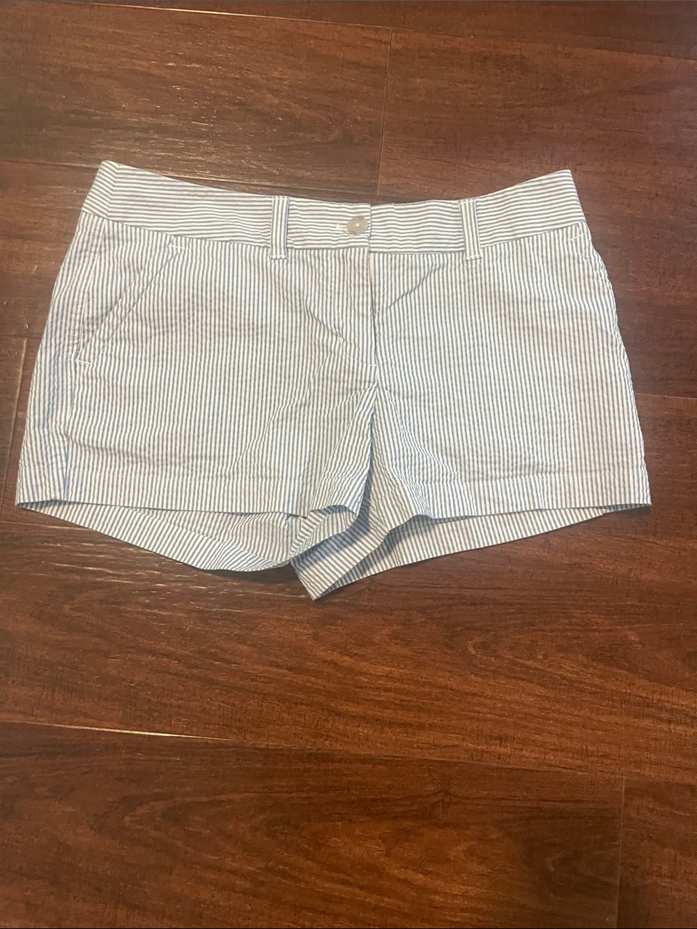Southern Tide Blue & White Striped Seersucker Shorts